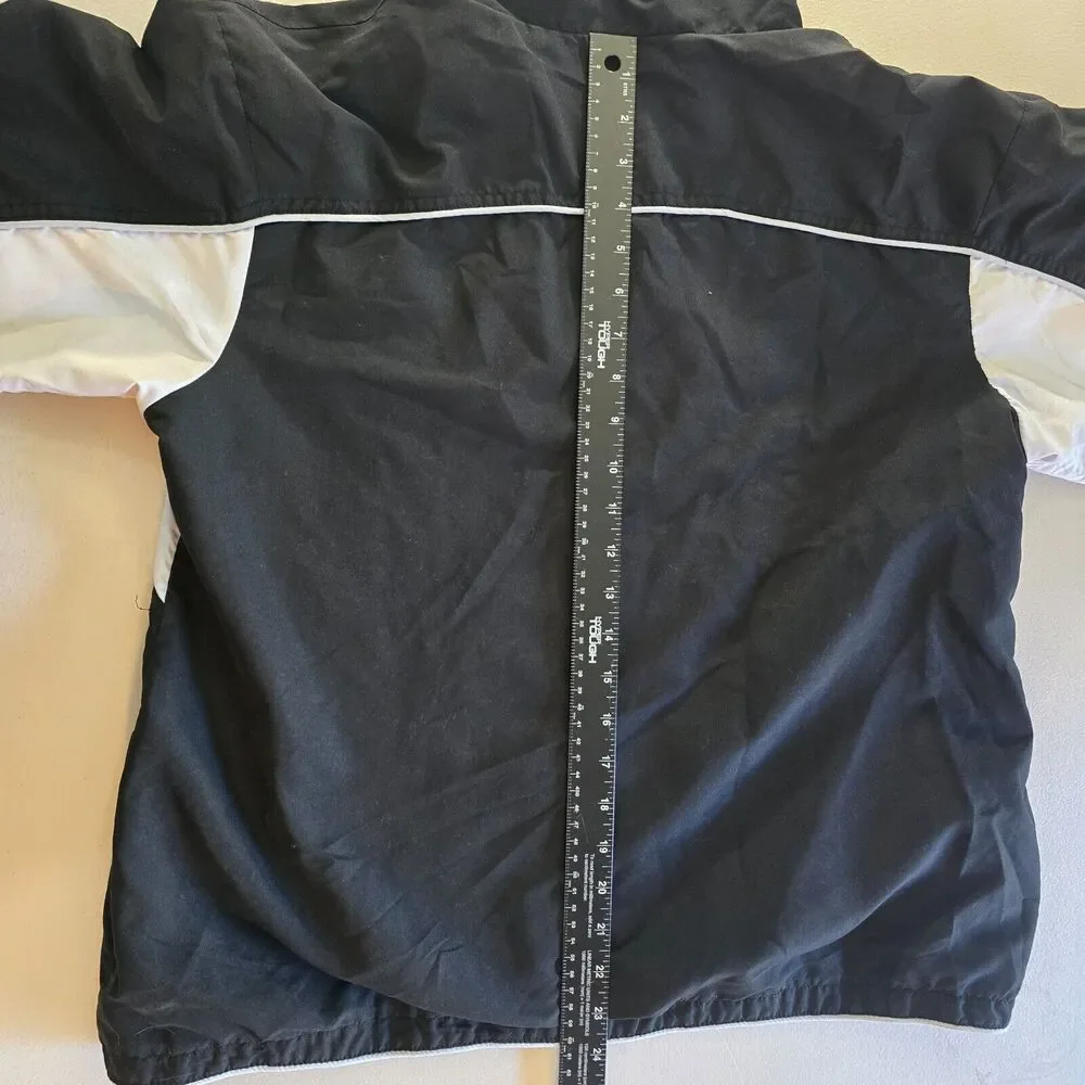Dunlop Jacket Men's XL Black White Colorbolck Full Zip Up Collar Windbreaker